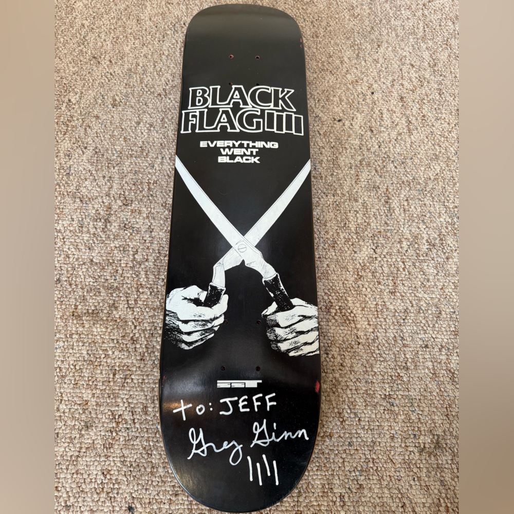 Black Flag Skateboard Deck SST Records Signed by Greg Ginn